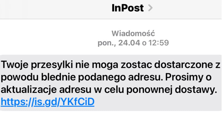 Próba oszustwa przez InPost pod pretekstem niekompletnego adresu dostawy.