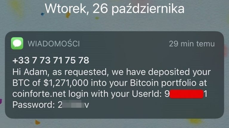 Próba oszustwa na kryptowaluty.